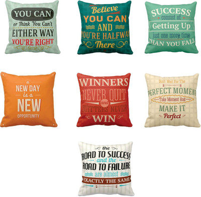 TheYaYaCafe Cotton Cushions Cover(30 cm*30 cm, Pack of 7, Multicolor)