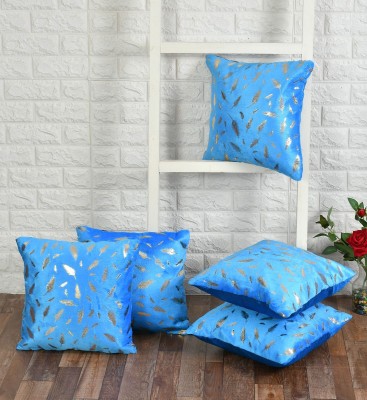 R2H2 Cotton Cushions Cover(Pack of 5, 40 cm*40 cm, Light Blue)