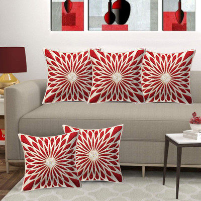 CREEVA Velvet Cushions Cover(40 cm*40 cm, Pack of 5, Cream)