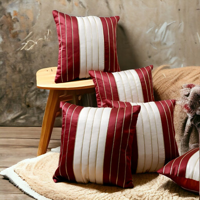 Zikrak Satin Cushions Cover(60 cm*60 cm, Pack of 5, Maroon)