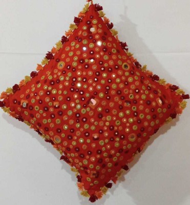 Sandur Handicrafts Embroidered Cushions Cover(Pack of 2, 44 cm*44 cm, Red)