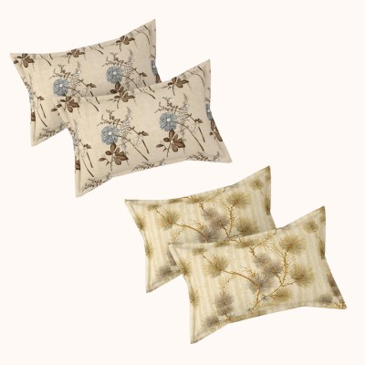 Ralish Cotton Pillows Cover(Pack of 4, 46 cm*71 cm, Beige, Peach)