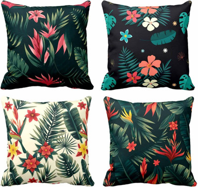 TheYaYaCafe Cotton Cushions Cover(30 cm*30 cm, Pack of 4, Multicolor)