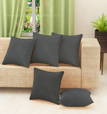 Home Stylish Velvet Cushions & Pillows Cover(60 cm*60 cm, Pack of 5, Grey)