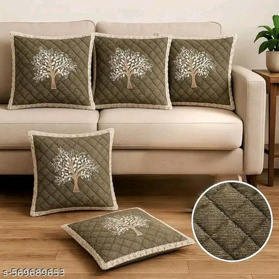 KTR Decor Velvet Cushions Cover(16 cm*16 cm, Pack of 5, Brown)