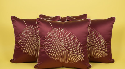 Vornexa Velvet Cushions & Pillows Cover(40 cm*40 cm, Pack of 4, Red)