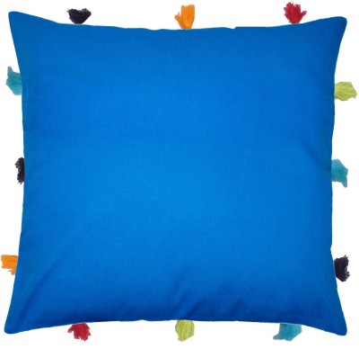 Lushomes Cotton Cushions Cover(35 cm*35 cm, Blue)