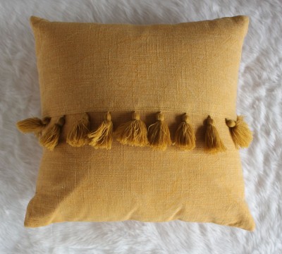 Dekor World Self Design Cushions & Pillows Cover(Pack of 2, 30 cm*30 cm, Yellow)