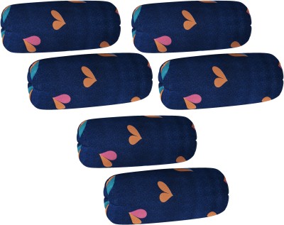 Rabhnoor Microfiber Bolsters Cover(Pack of 6, 82 cm*40 cm, Blue, Multicolor)