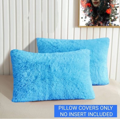 igi Plain Pillows Cover(Pack of 2, 60 cm*42 cm, Blue)