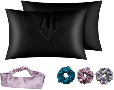 ARMOXA Self Design Cushions & Pillows Cover(Pack of 2, 45.72 cm*71.12 cm, Black)