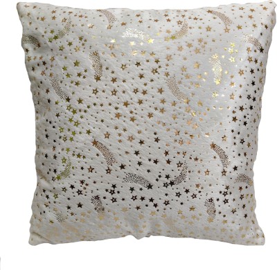pracwal Printed Cushions Cover(40 cm*40 cm, Cream, Gold)
