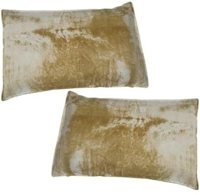 VEERA HOMES Floral Cushions & Pillows Cover(Pack of 2, 45 cm*70 cm, Gold)