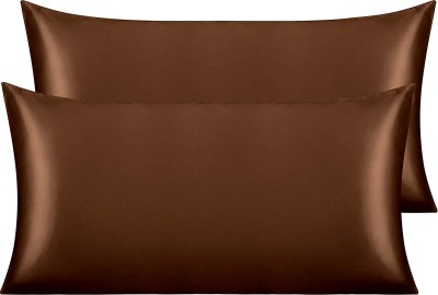Jay Nagnath fab Plain Pillows Cover(Pack of 2, 18 cm*28 cm, Brown)