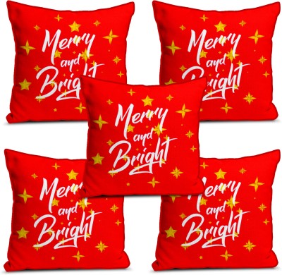 Anil Enterprises Printed Cushions Cover(Pack of 5, 40 cm*40 cm, Red)