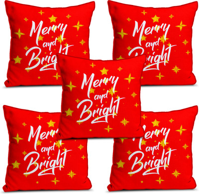Anil Enterprises Jute Cushions Cover(30 cm*30 cm, Pack of 5, Red)