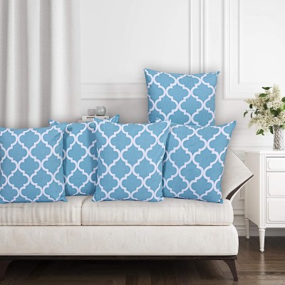 Go Texstylers Cotton Cushions Cover(Pack of 5, 50 cm*50 cm, Light Blue)