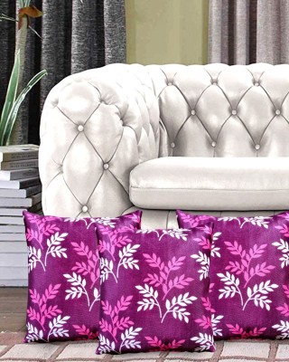 Comfort House Floral Cushions Cover(Pack of 3, 31 cm*31 cm, Purple)