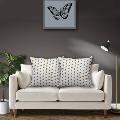 Avirons Silk Cushions Cover(40 cm*40 cm, Pack of 2, White)