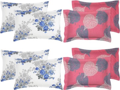 P.Rtrend Printed Pillows Cover(Pack of 8, 46 cm*69 cm, White, Pink)