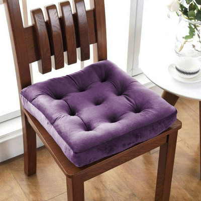 Slatters Be Royal Store Microfibre Solid Chair Pad Pack of 1(Purple)