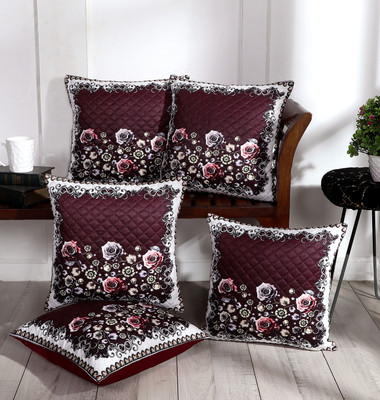 BLUEDOT Rexin Cushions Cover(Pack of 5, 40 cm*40 cm, Purple)