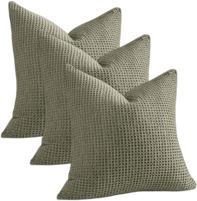 Home Plus Studios Cotton Cushions & Pillows Cover(Pack of 3, 45 cm*45 cm, Green)