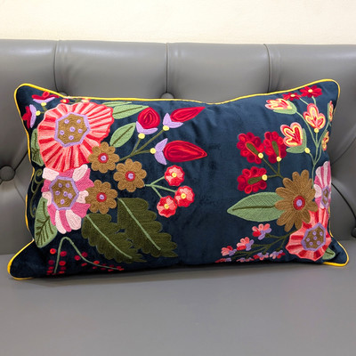 GOOD VIBES Cotton Cushions & Pillows Cover(45 cm*30 cm, Black, Multicolor)