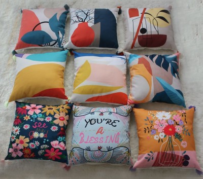 Dekor World Abstract Cushions & Pillows Cover(Pack of 2, 40 cm*40 cm, Multicolor)