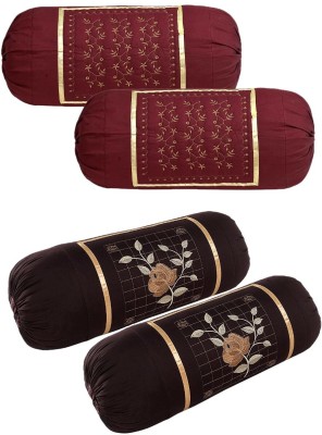 Shri Krishana Fabrics Embroidered Bolsters Cover(Pack of 4, 40 cm*80 cm, Multicolor)