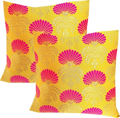 PInK PARROT Cotton Cushions Cover(39 cm*39 cm, Pack of 5, Multicolor)