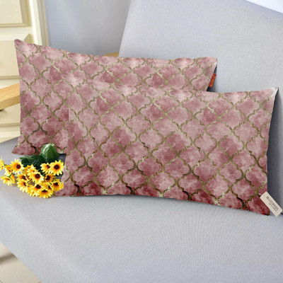 Bluegrass Velvet Cushions Cover(30 cm*46 cm, Pack of 2, Pink)