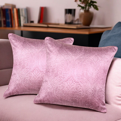 Rathoretex Velvet Cushions Cover(40.64 cm*40.64 cm, Pack of 2, Pink)