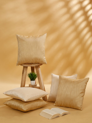 ROSARA HOME Polyester Cushions Cover(Pack of 5, 40 cm*40 cm, Beige)