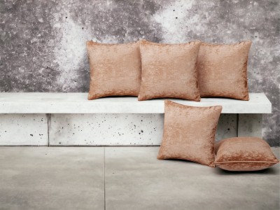 WiseHome Plain Cushions Cover(Pack of 5, 40 cm*40 cm, Beige)