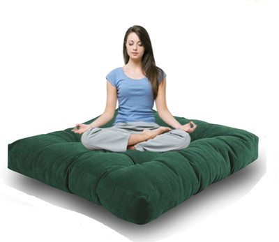Heaven Luxurious Microfibre Solid Floor Cushion Pack of 1(Green)