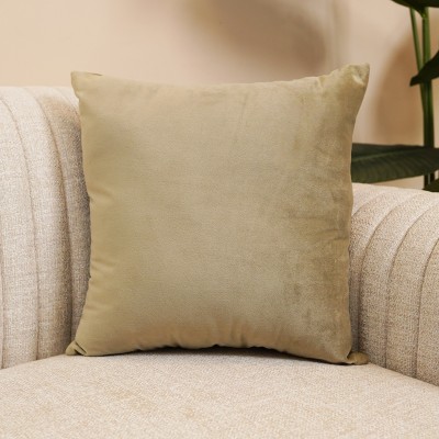 Wooden Street Velvet Cushions & Pillows Cover(40.64 cm*40.64 cm, Beige)