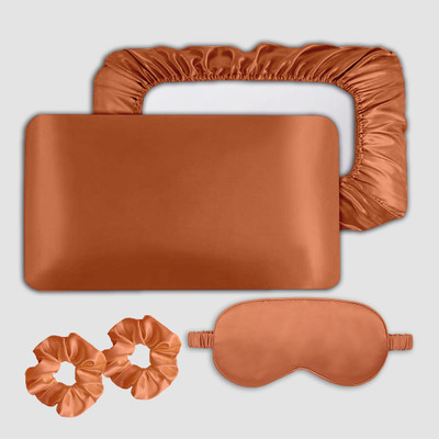 Avirons Silk Pillows Cover(46 cm*72 cm, Pack of 2, Pink)