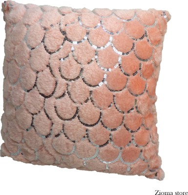 Zioma Store Fur Cushions Cover(38 cm*38 cm, Peach)