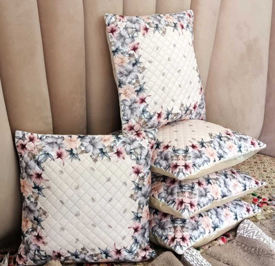 ZUKIODECOR Velvet Cushions Cover(Pack of 5, 40 cm*40 cm, White)