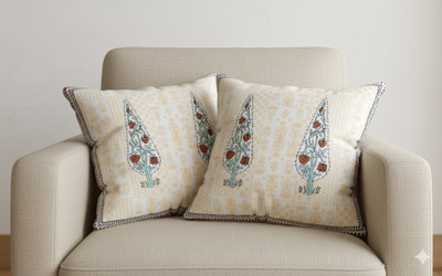 HappyKraft Cotton Cushions Cover(40 cm*40 cm, Pack of 2, Multicolor)