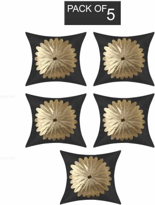 aaradhya Floral Cushions Cover(Pack of 5, 40 cm*40 cm, Black)