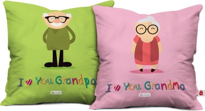 Indigifts Printed Cushions Cover(Pack of 2, 30 cm*30 cm, Green, Pink)