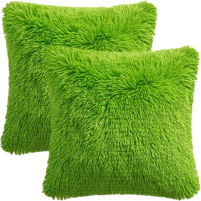 Catchyx Cart Fur Cushions Cover(Pack of 2, 40 cm*40 cm, Dark Green)