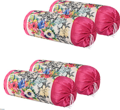 HOMESTIC Cotton Bolsters Cover(Pack of 4, 40 cm*80 cm, Yellow)