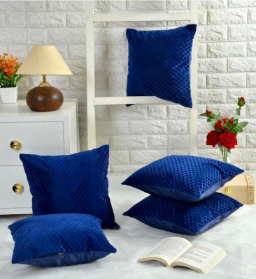 decolite Self Design Cushions Cover(Pack of 5, 40 cm*40 cm, Blue)