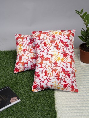 Alina decor Brocade, Canvas Cushions & Pillows Cover(Pack of 2, 30.48 cm*45.72 cm, Orange)