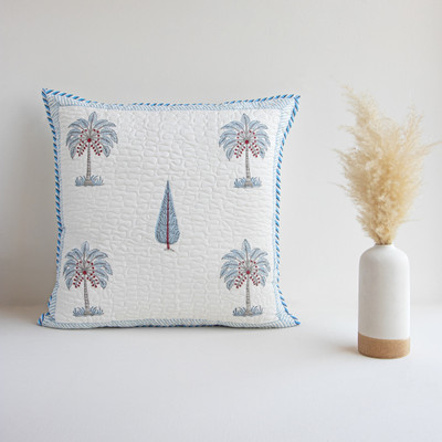 HOMEMONDE Cotton Cushions Cover(60 cm*60 cm, Dark Blue)