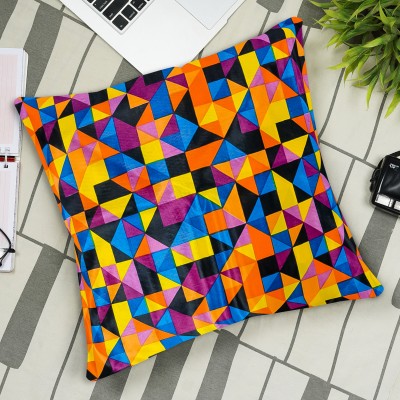 KANUSHI Polyester Cushions Cover(Pack of 2, 60 cm*60 cm, Black, Purple)