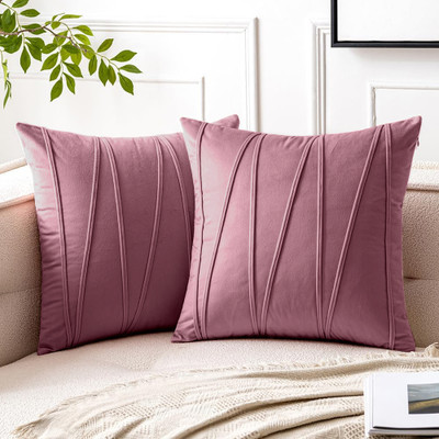 Bluegrass Velvet Cushions Cover(50 cm*50 cm, Pack of 2, Purple)